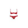 Soutien-gorge demi seins avec armatures et son string ouvert 